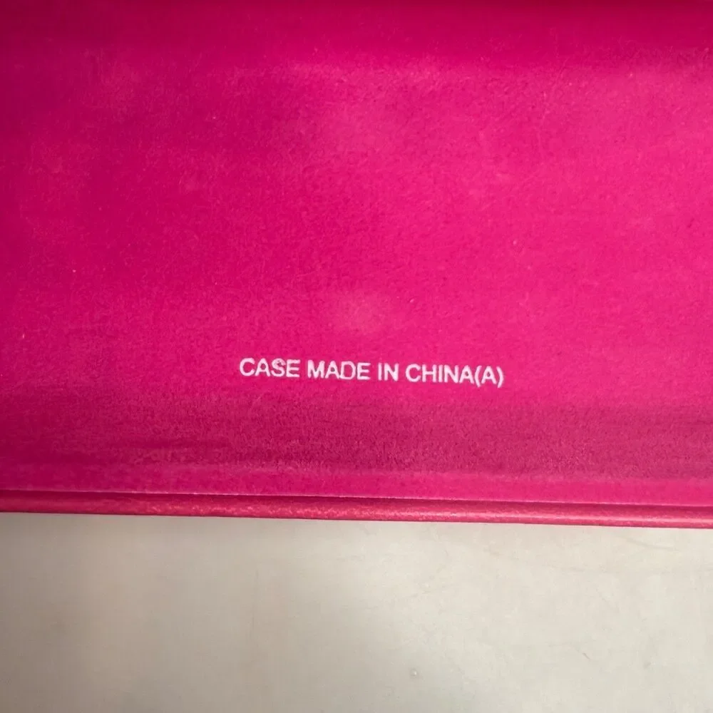 CANDIE'S Pink Sunglasses Eye Glasses Glass Hard Case Gold Lettering - EUC-